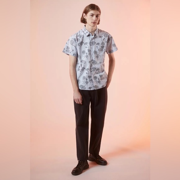 OBEY UNDERTONE WOVEN ORGANIC BUTTON-DOWN COLLARED SHIRT SIZE MEDIUM - Picture 3 of 9